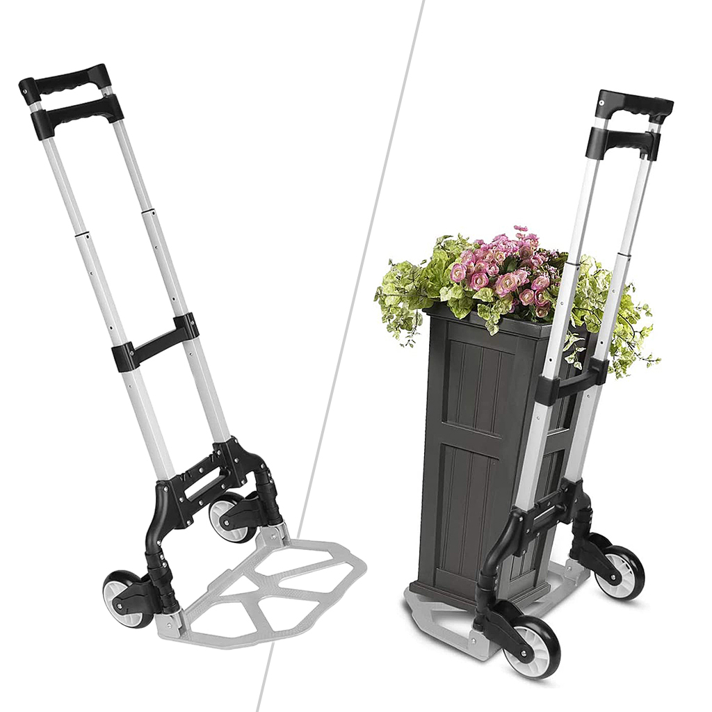 160 lbs Folding Hand Truck Wheel Barrow Cart Trolley for Shopping Delivering