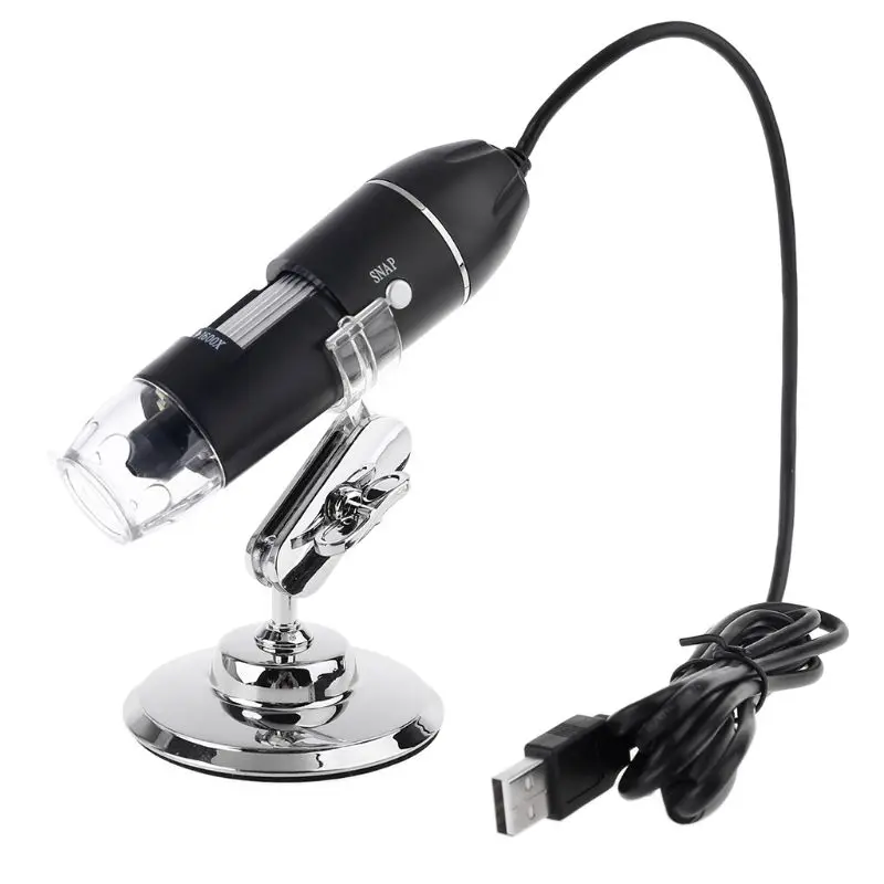 3-in-1 Digital Microscope 1600X/1000X Portable Two Adapters Support Windows Android Phones Magnifier #40-1600X 