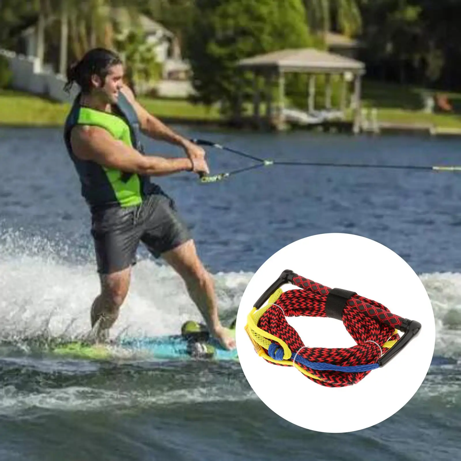Water Ski Rope Knee Board Floating Surfing Rope with Handle Tow Tow Line