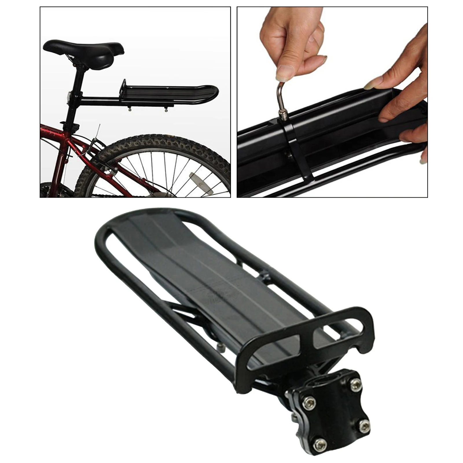 Black Bike Quick Release Back Seat Post Pannier Carrier Rear Rack Cover Cushion 