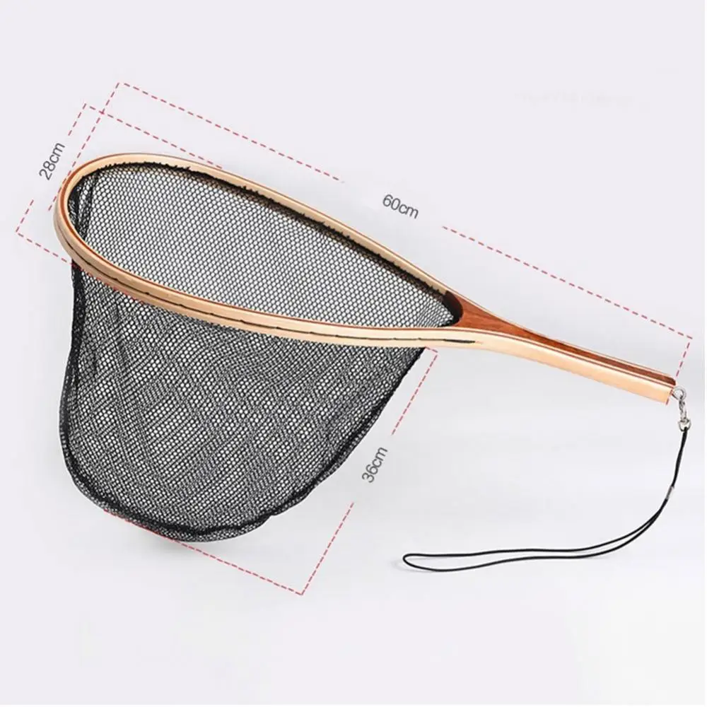 Combo 45% Discounts Hot Portable Wooden Handle Rubber/Nylon Mesh Fly Fishing  Landing Net Catch Release Scoop Fishnet Net Dip Cage From 17,18 €