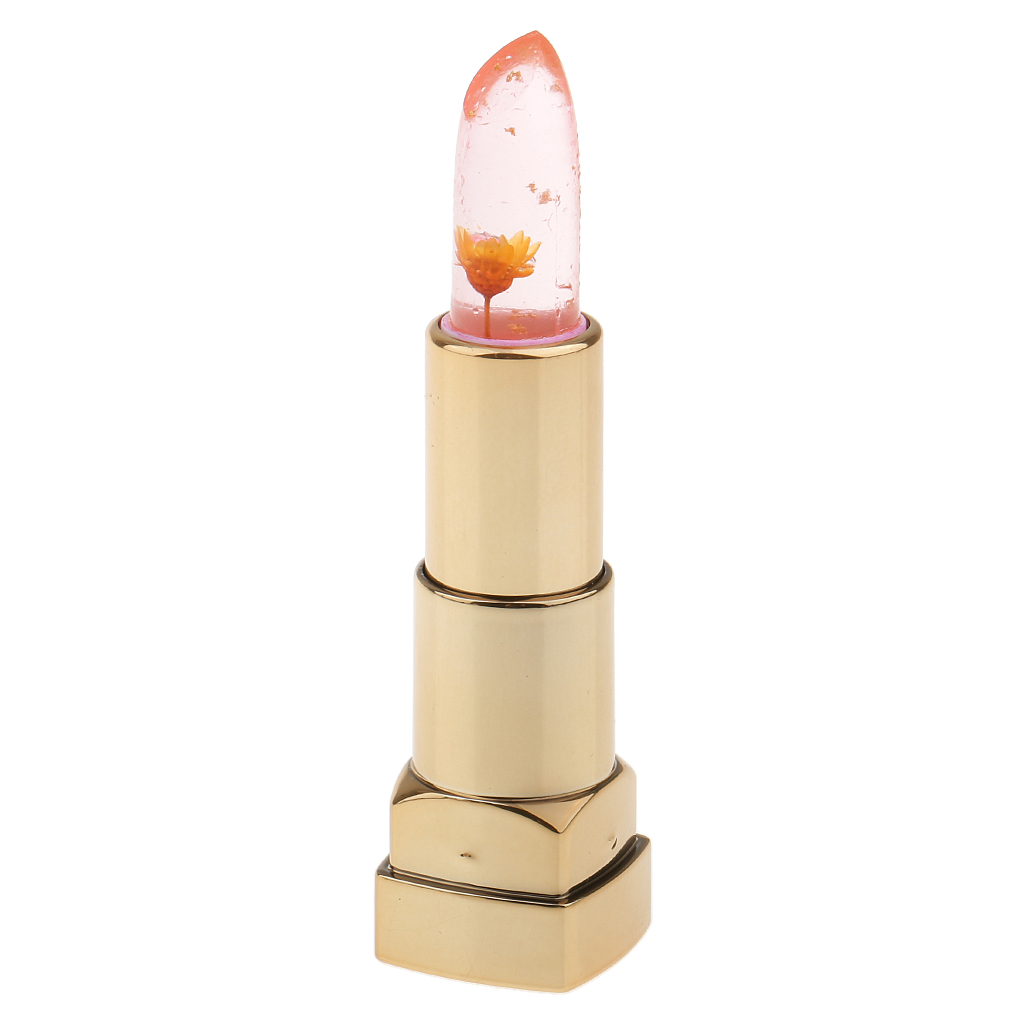 Waterproof Magic Clear Jelly TEMPERATURE CHANGING COLOR Lipstick Flower Inside
