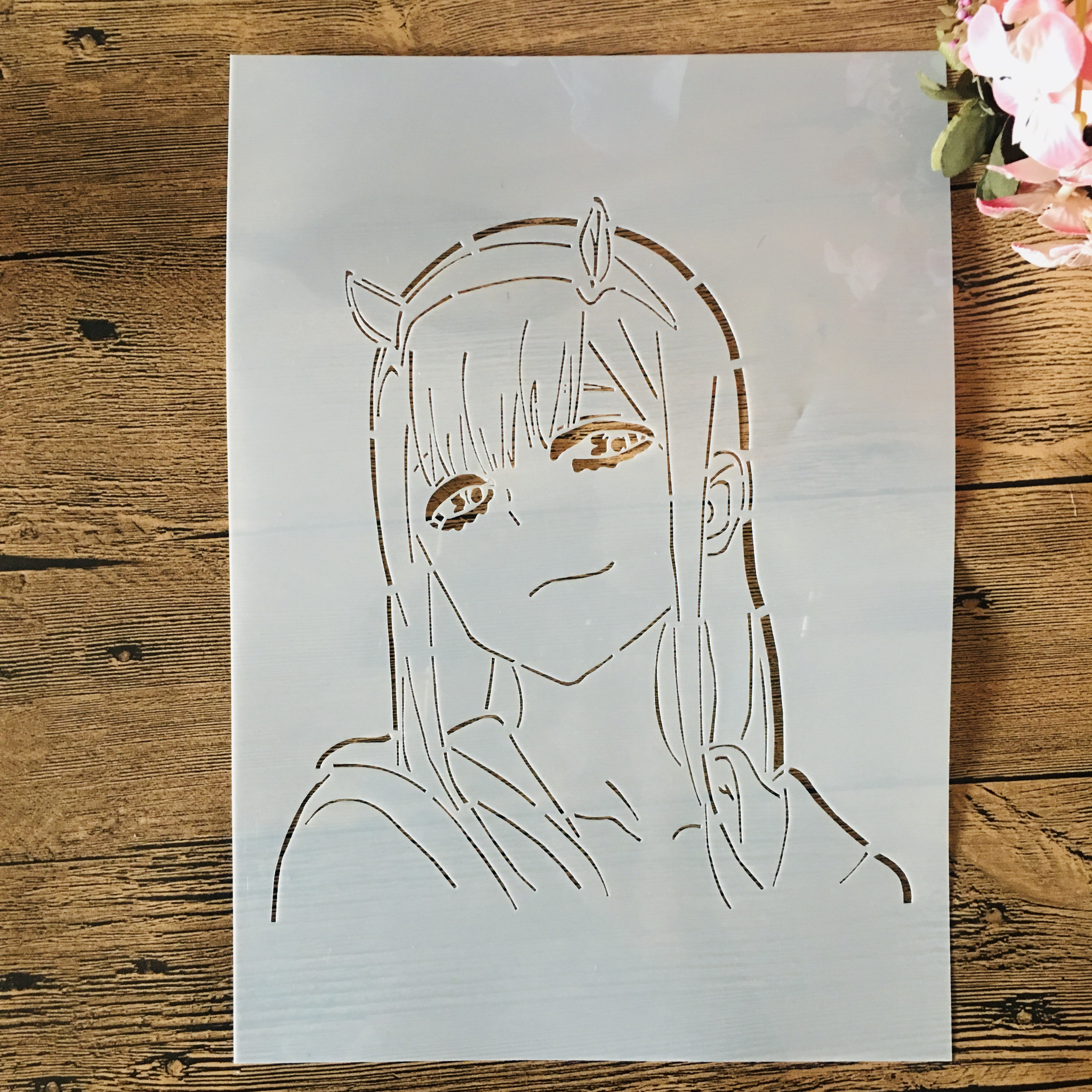 Трафареты A4 29 см для аниме Zero Two Darling In The FranXX DIY слои  рисования искусственные тисненые альбомы декоративные Шаблоны | AliExpress