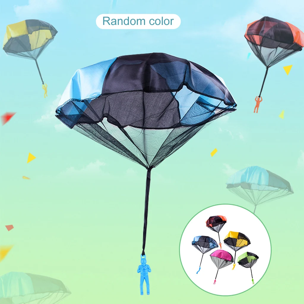 Colorful Hand Throwing Parachute Toys Mini Soldier Outdoor Sports Beach Toy