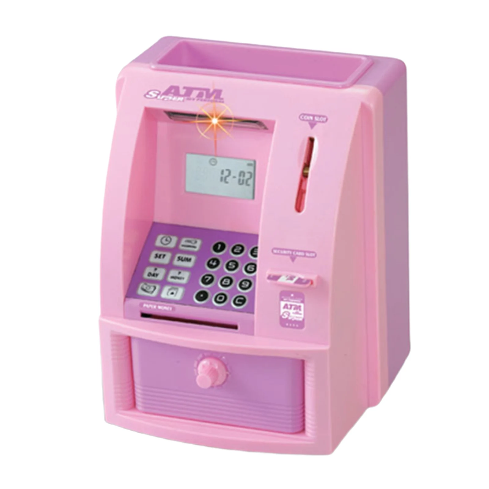 Pour enfants Mini ATM Tirelire électronique Cadeau d'anniversaire Jouet de Noël Avec mot de passe Bleu Eansiya 