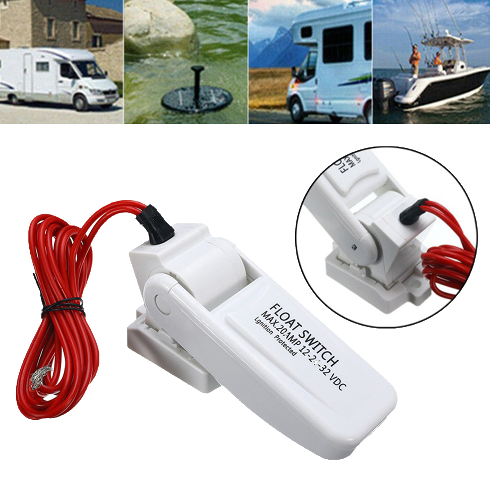 Automatic Electric Boat Marine Bilge Pump Float Switch Water Level Controller DC Flow Sensor Switch