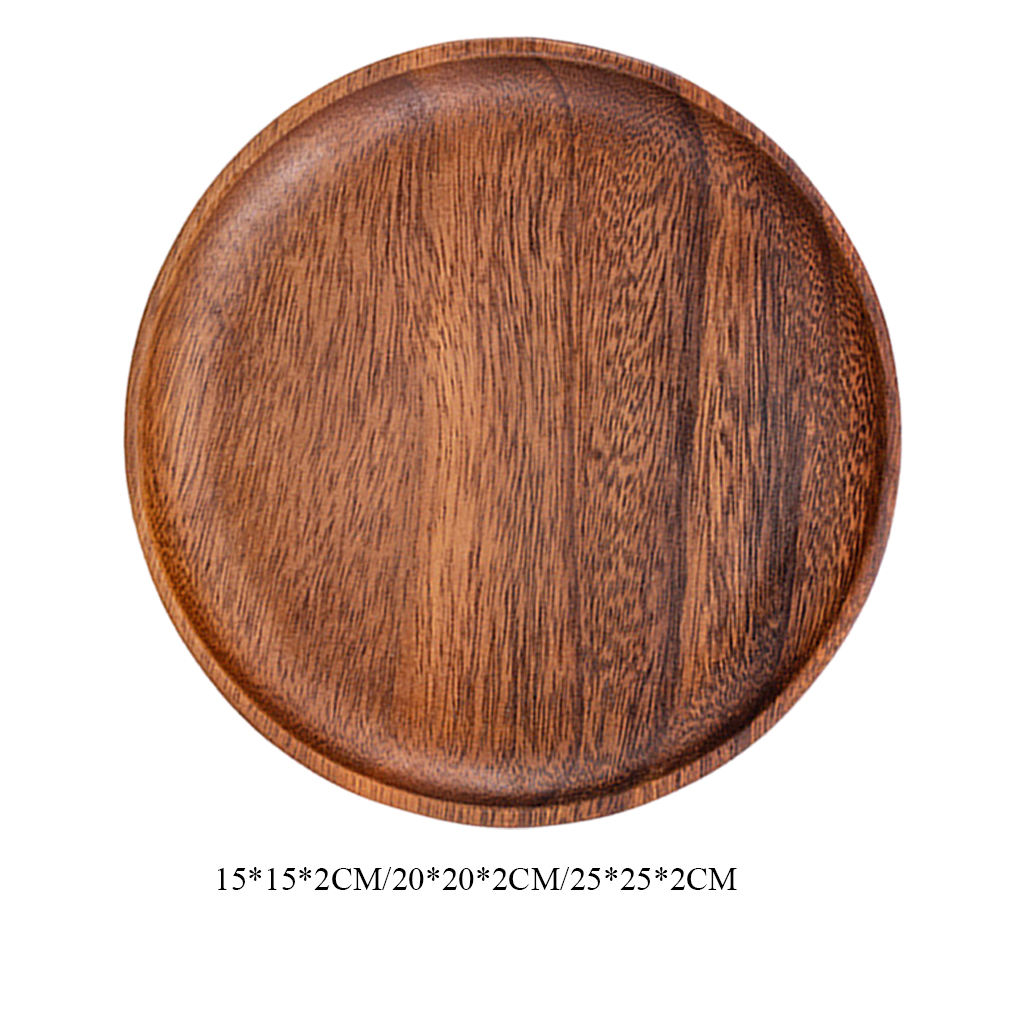 Handmade Walnut Wood Serving Tray Platter for Cookie Fruits Tea Food Breakfast Snacks Plate Tableware Non-Slip Home Decor