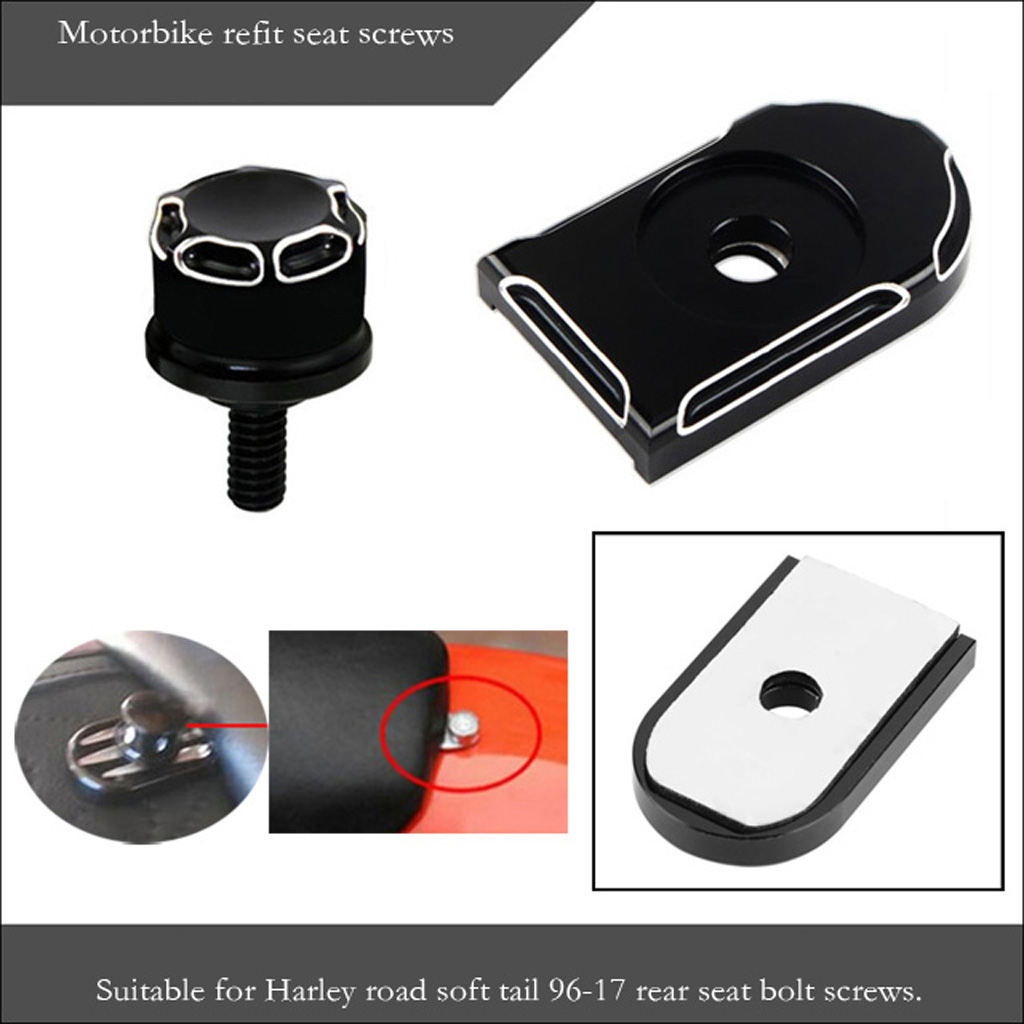 Rear Fender Seat Bolt Tab Screw Mount Edge Cut Knob Cover For Harley Models with 1/4-20 Thread A Type