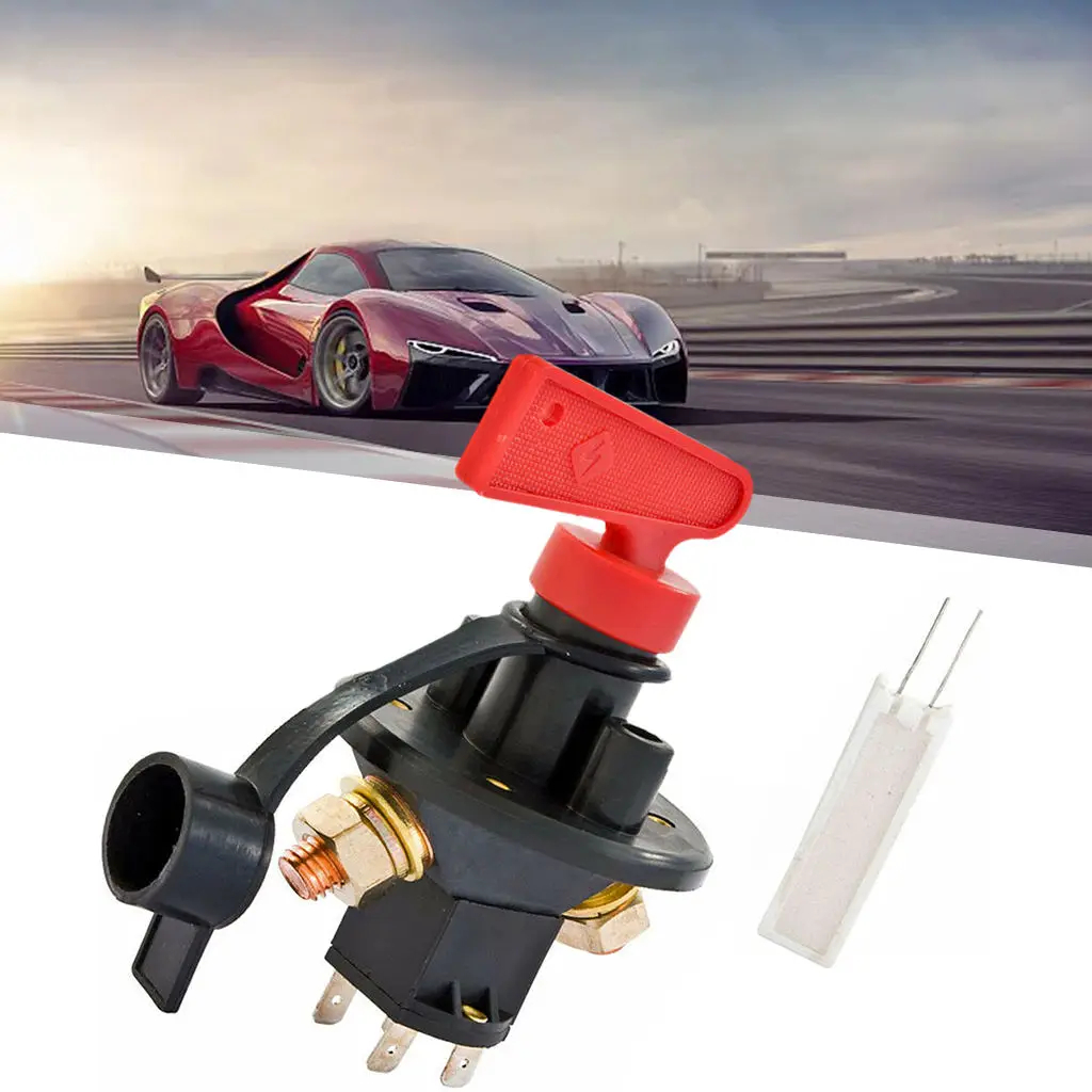 4 Terminals Battery Isolators Cut Out/Off Kill Switch Universal 12/24V Battery Disconnect for Car
