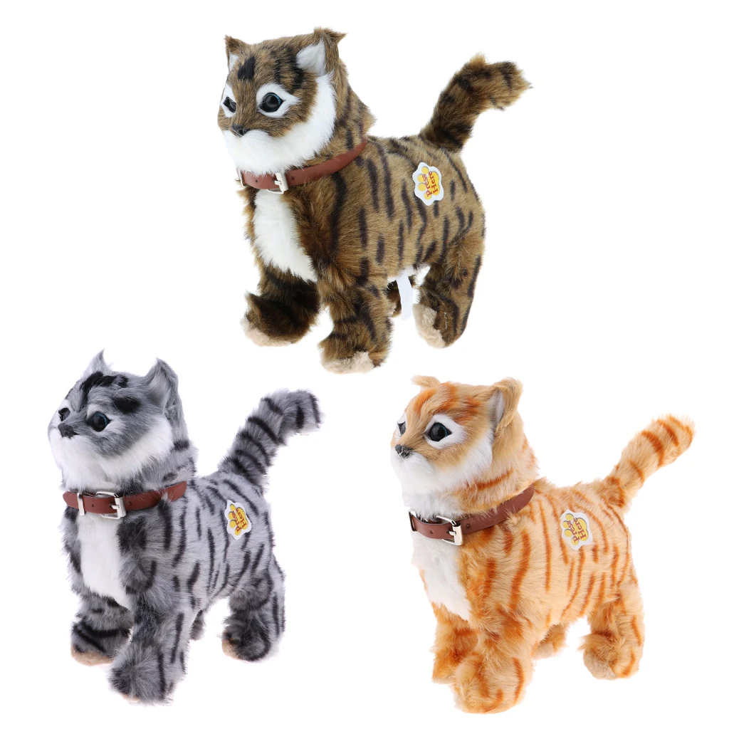 Details about   Electronic Plush Cat Toys Stuffed Walking Cat Meow Toys Kids Toy Yellow 