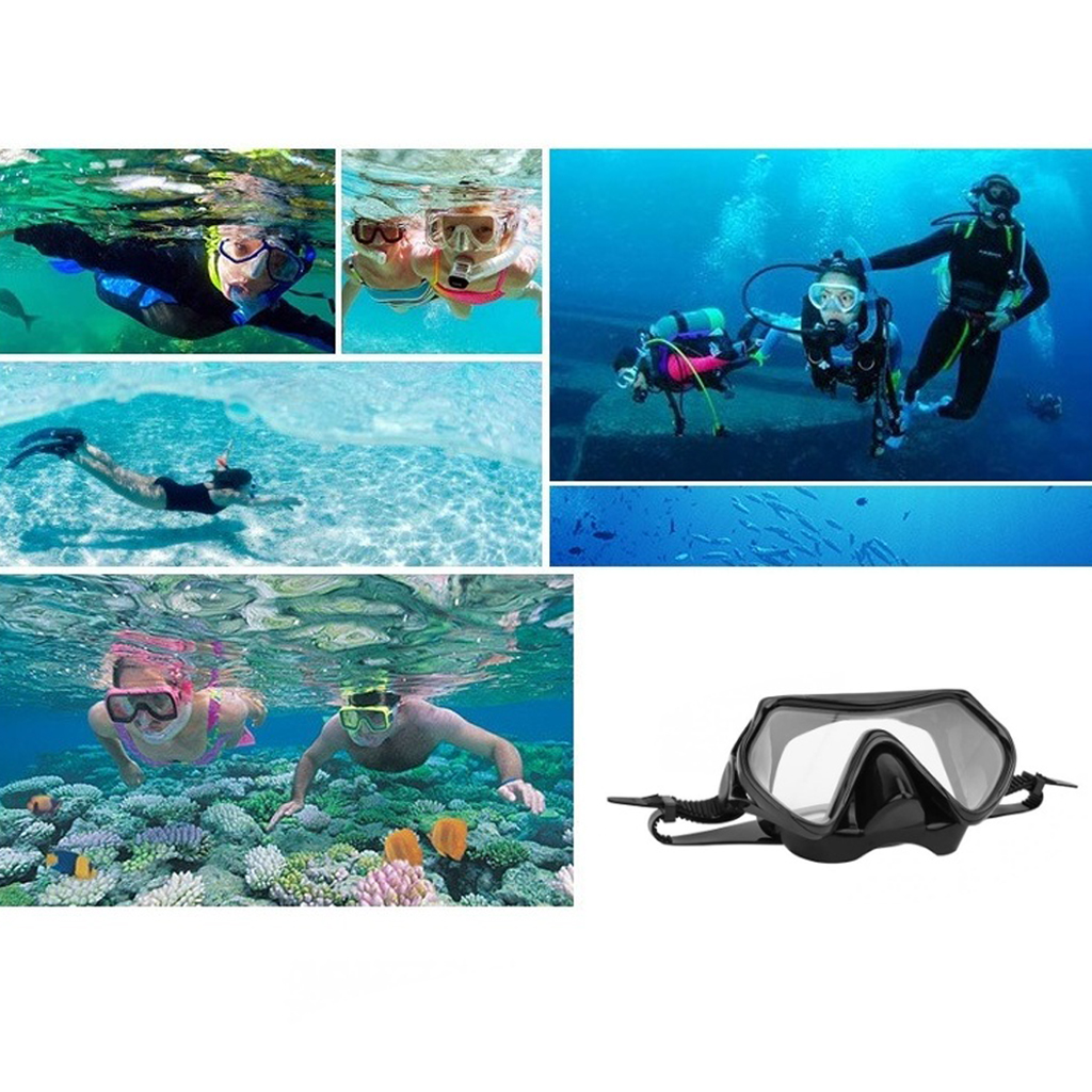 Scuba Diving Goggles Waterproof  Tempered-Glass Comfortable Eyewear W/ Case