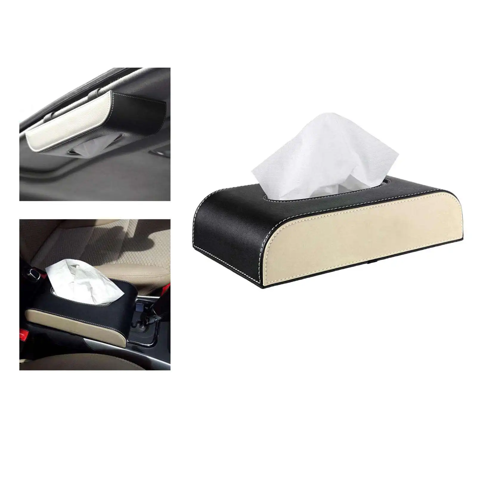 Auto PU Leather Paper Towel Case Tissue Box for Home Decor Accessories