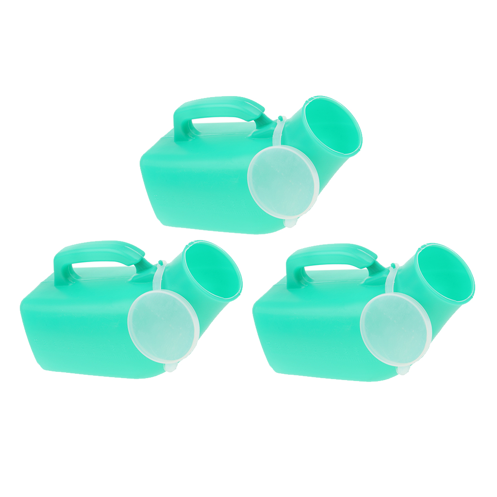 3 Pcs 1000ml Elder Urinal Bottle Chamber Pot Emergency Toilet Pouch W/Lids