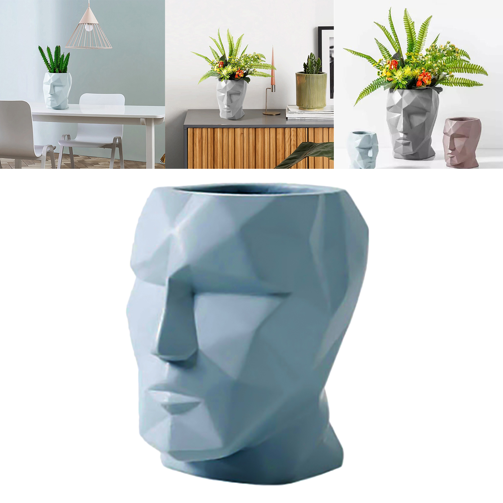 Portrait Face Head Flower Pot Dried Flowers Decorative Vase Plant Pots Home