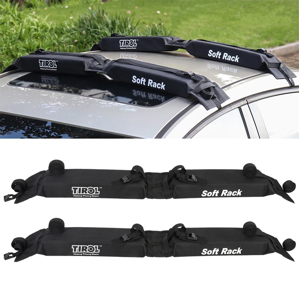 2-pack Foldable Automobile Soft Roof Top Cross paddleboard Luggage Carrier