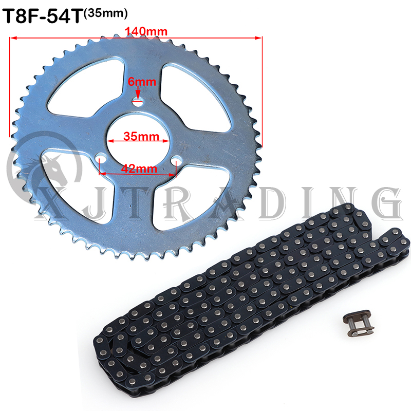 T8F-54T kette platte 26mm 29mm 35mm 54mm Hinten Kettenrad T8F 136link kette Für 47cc 49cc Pocket Bike Mini Moto Quad ATV – Detail 3