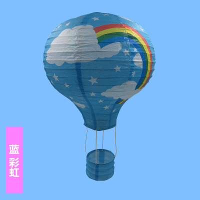 16inch 40cm Hanging Paper Lanterns Rainbow Hot Air Balloon Paper Lantern Chinese Party Ball Lamp Decor Birthday Wedding Supplies