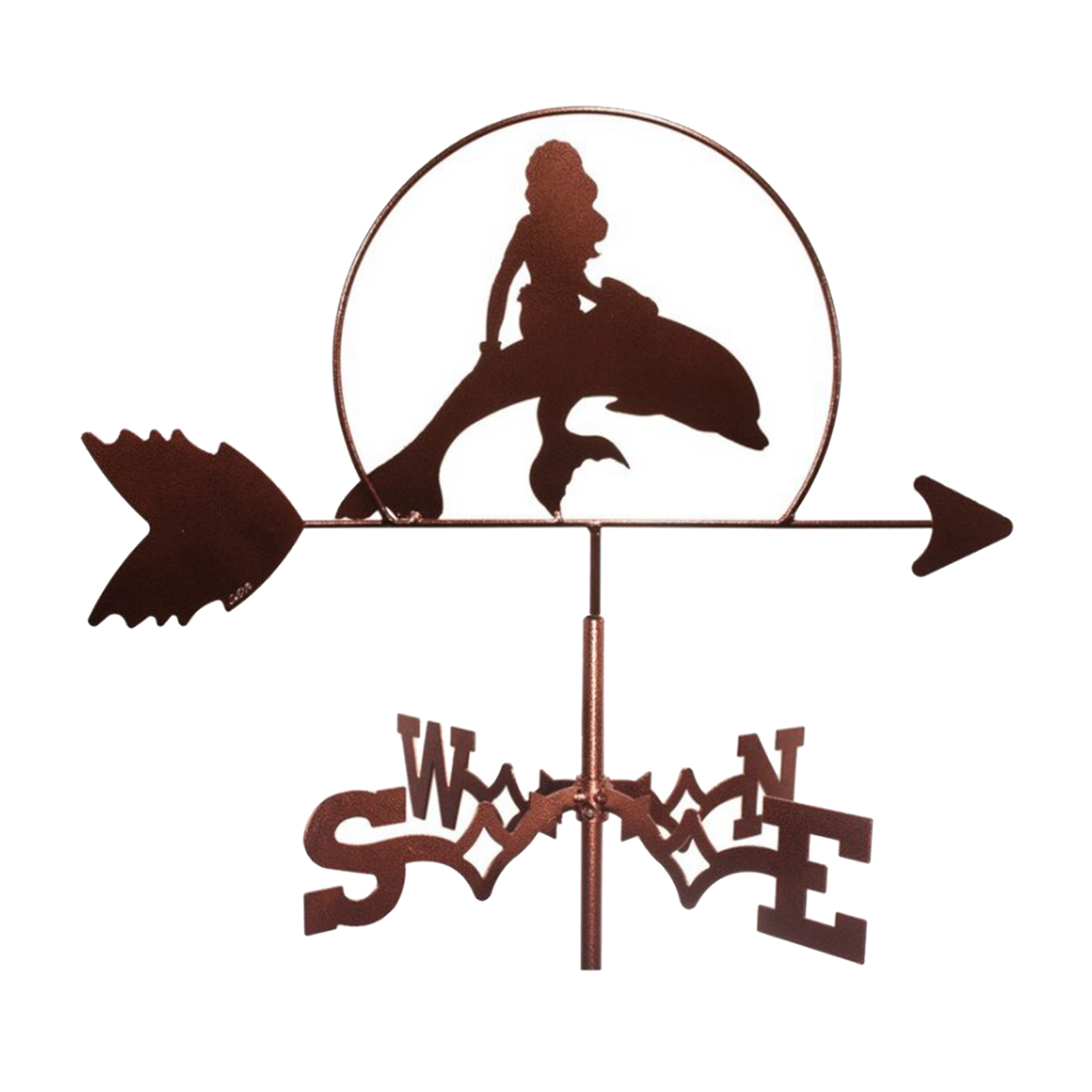 Stainless Metal Mermaid Weathervane Roof Mount Weather Vane Farm Stake