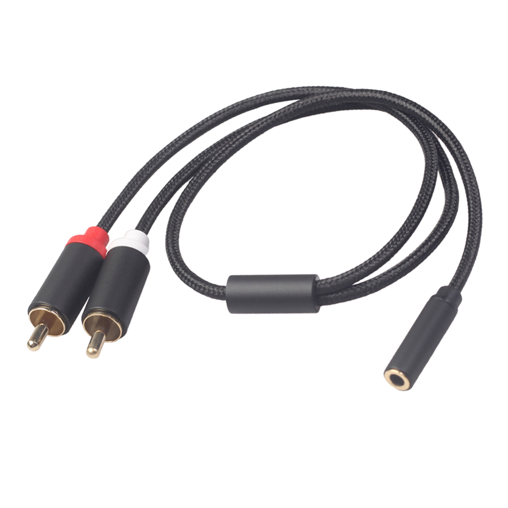 Y Connector Audio Cable 3.5mm 1/8inch Audio Female to 2 RCA Male Stereo Cable Converter 40cm/15.75inch
