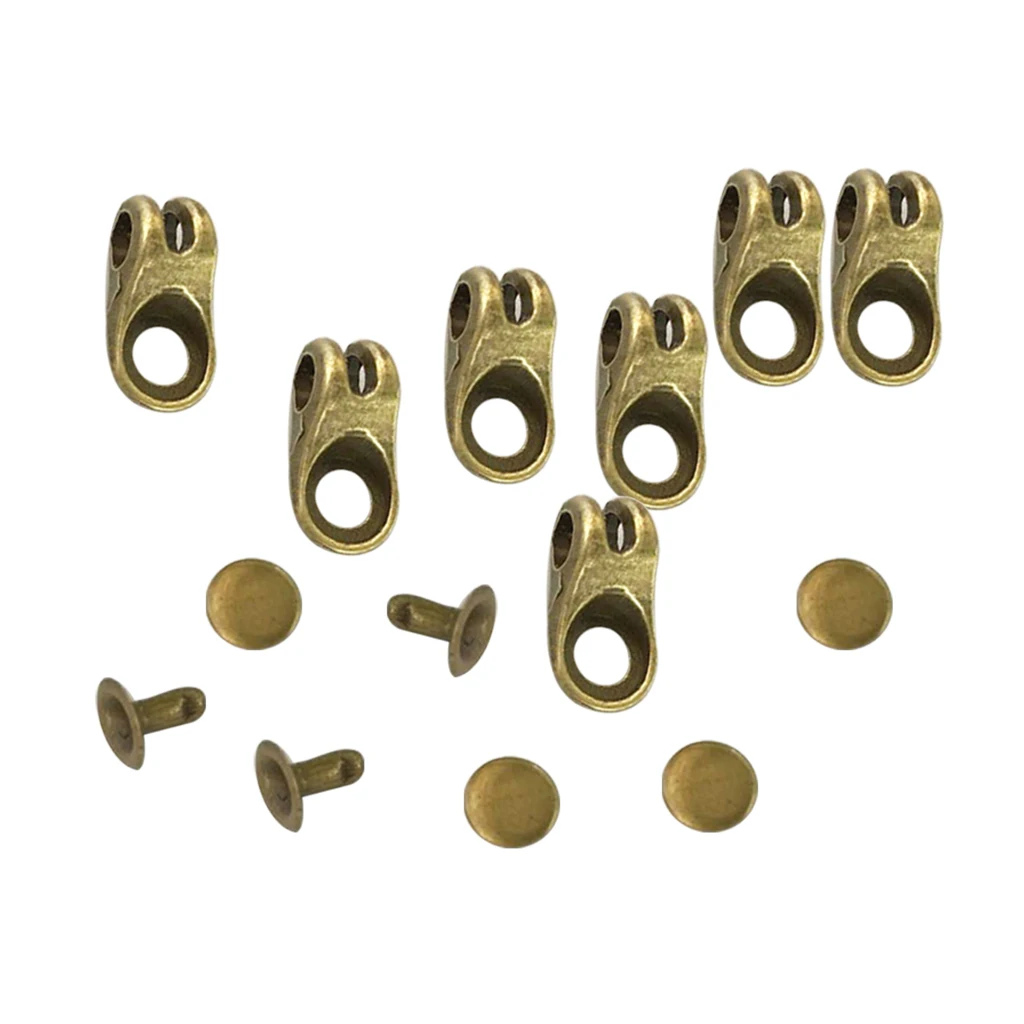 20 Pcs Alloy Lace Hooks Fittings Buckles With Rivets for Boot Repair/Camp/Hike/Climb Accessories Bronze 