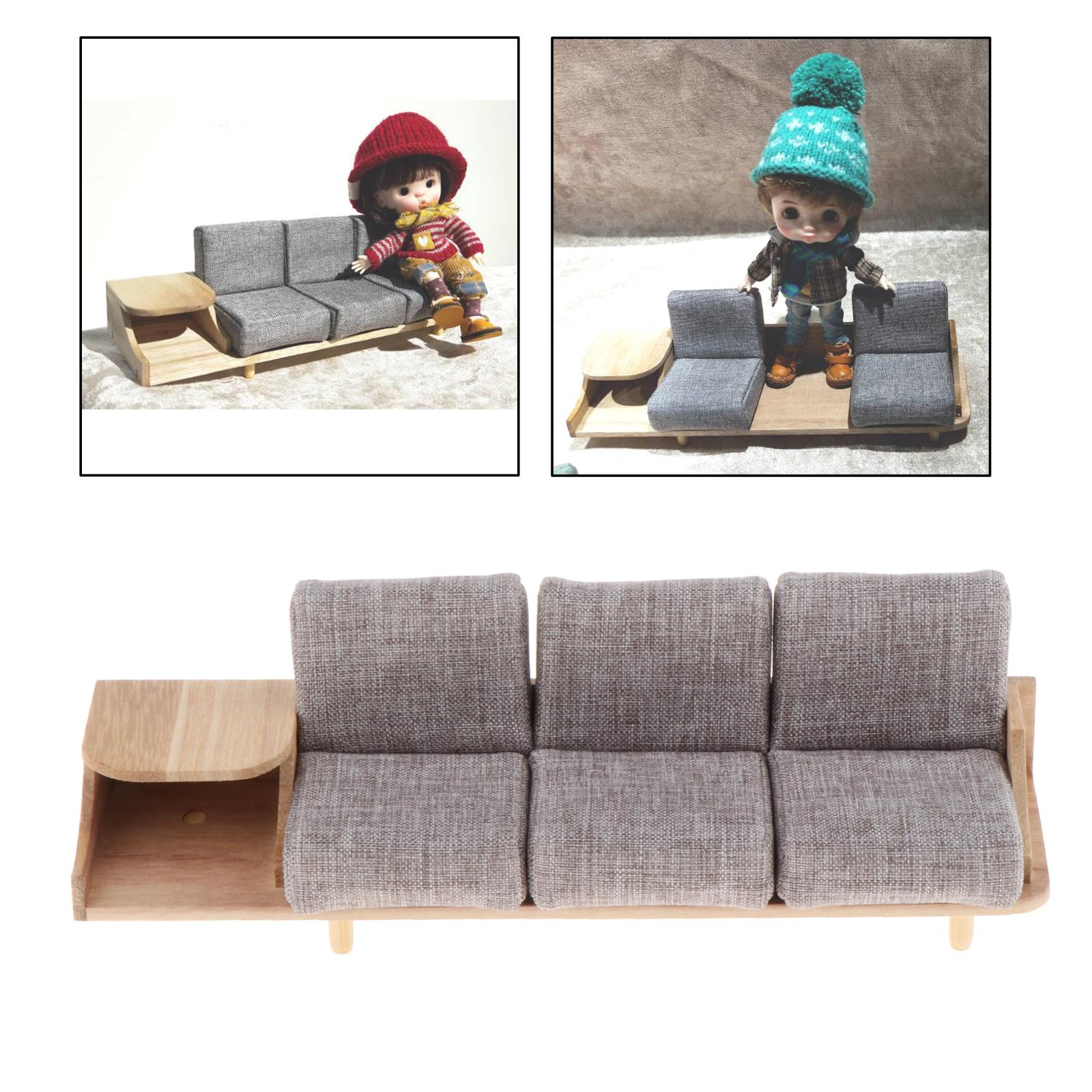 Dollhouse Furniture 1/12 Mini Sofa Cabinet Miniature for Doll House Decor