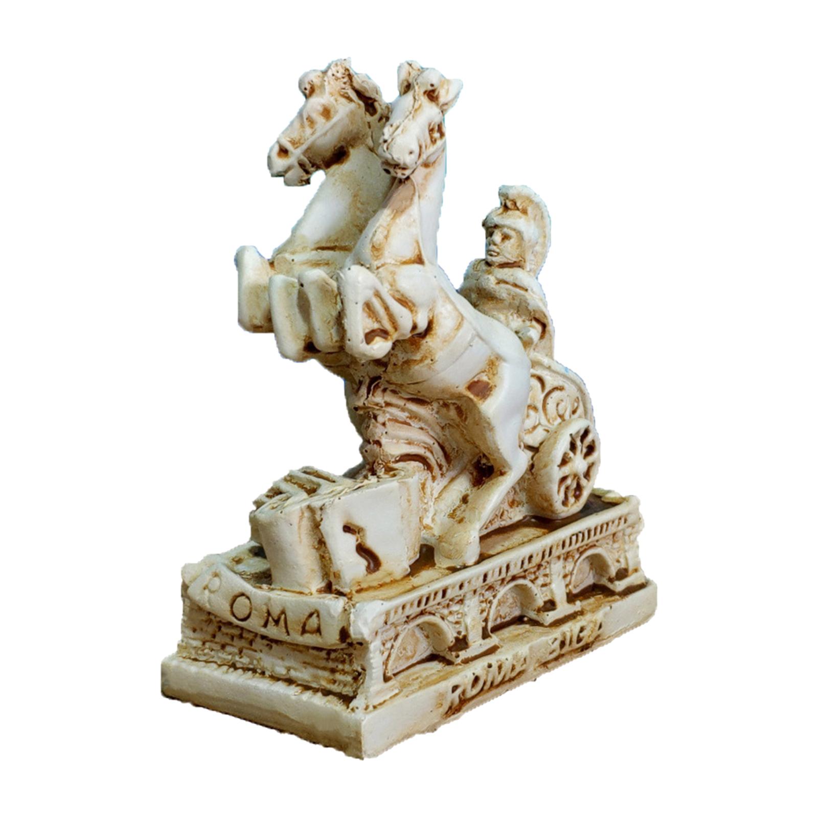 6Pcs Vintage Roman Chariot Figurines European Resin Crafts Home Decoration Accessories Office Desktop Decor Birthday Gifts