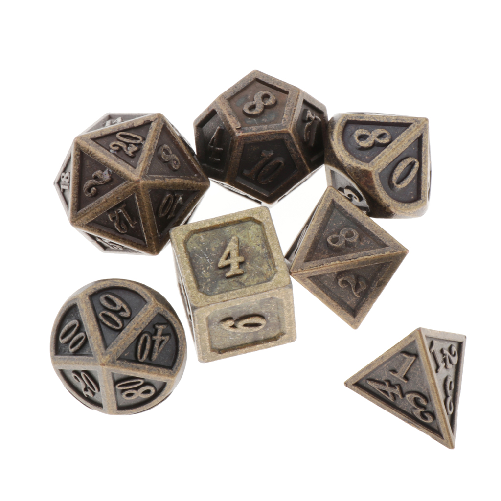 7x Polyhedral Dice Standard Size for Dragon Scale DnD Pathfinder Games