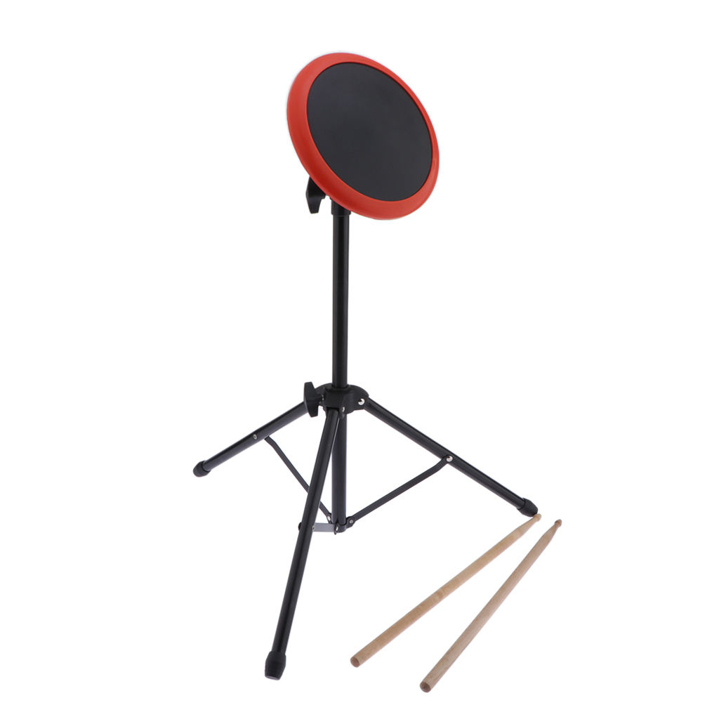 Drummer Practice Pad 6inch with Portable Tripod Stand Drumsticks and Bag