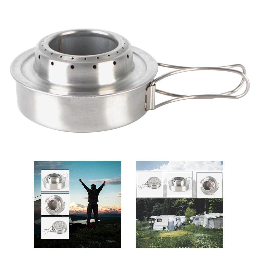 Stainless Steel Alcohol Stove Outdoor Ultralight Mini Burner Picnic Hiking