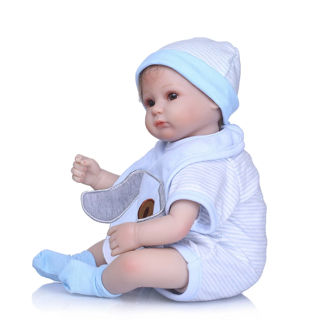 Huggable Reborn Baby Boy Doll 16 inch, Realistic Handmade Newborn Doll Soft
