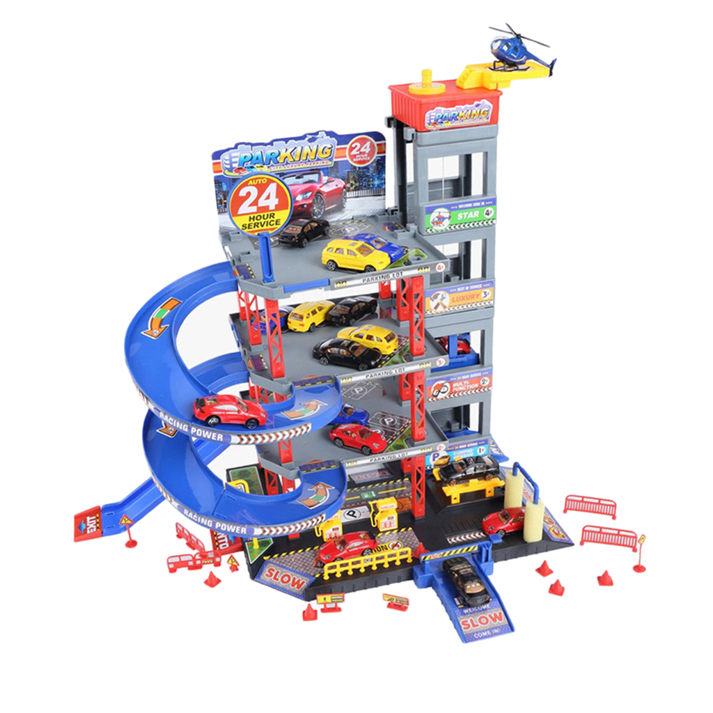 DIY Car Racing Track Toys Parking Lot Assembly Railway Kits,5 Level Parking Lot