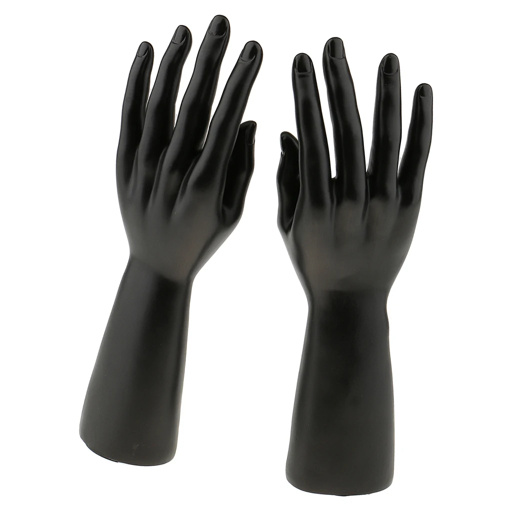 Pair Male Mannequin Hand for Jewelry Bracelet Gloves Display White 