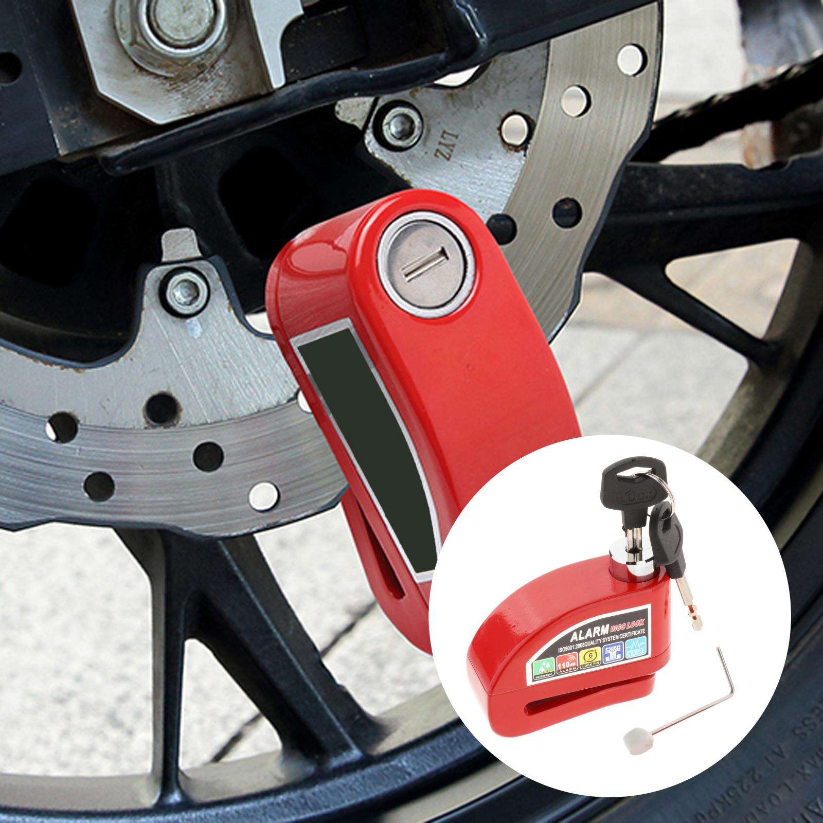 Motorcycle Disc Lock Heavy Duty Waterproof 6mm Pin Anti Theft Disk Brake Rotor Lock for Bike Scooter with Two Keys