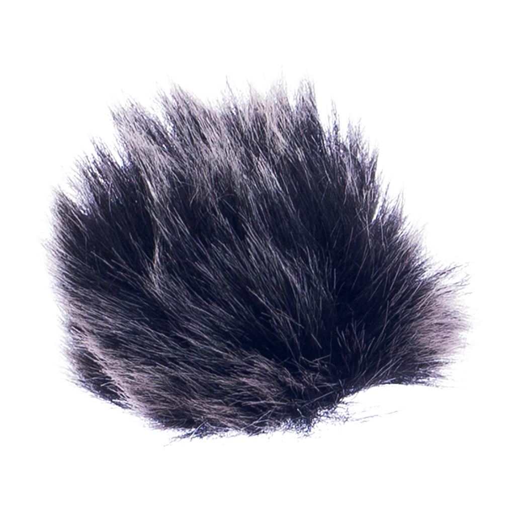 Black Artificial Fur Windscreen Windshield Wind Muff for Lapel Lavalier Microphone Mic 1.5mm Diameter