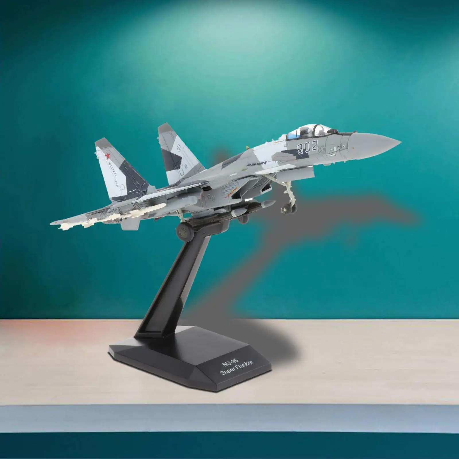 1:100 Sukhoi Su-35 Alloy Model Aircraft with Display Stand Home Ornaments