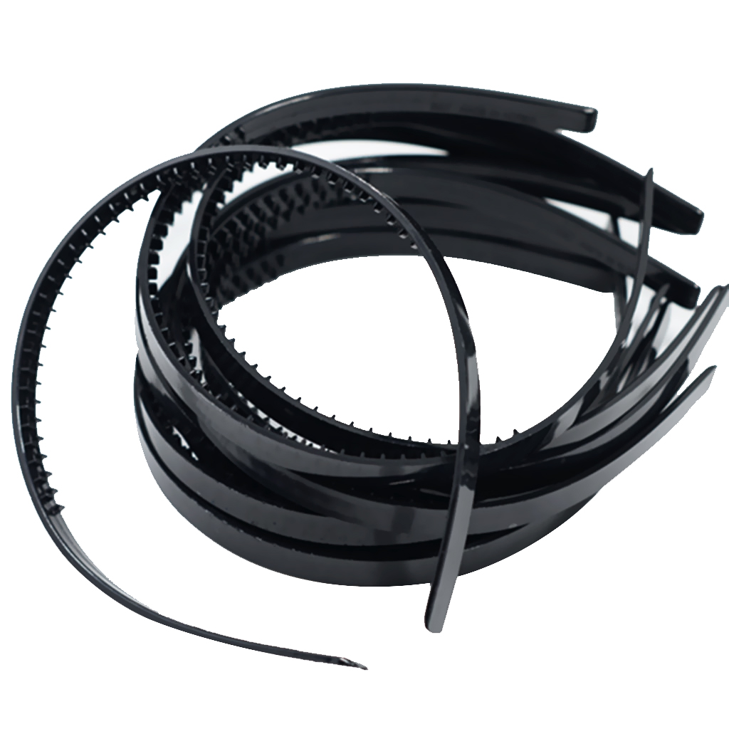 10x Solid Headband Womens Flexible Hair Band DIY Headwear Craft 10mm Black White