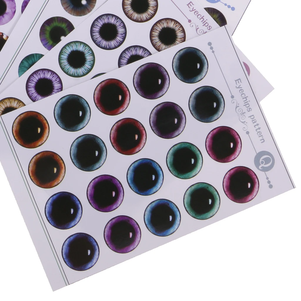 9 Sheets Doll Eyes Chips Pattern Without UV Glue For 12'' Blythe Dolls (J-R)