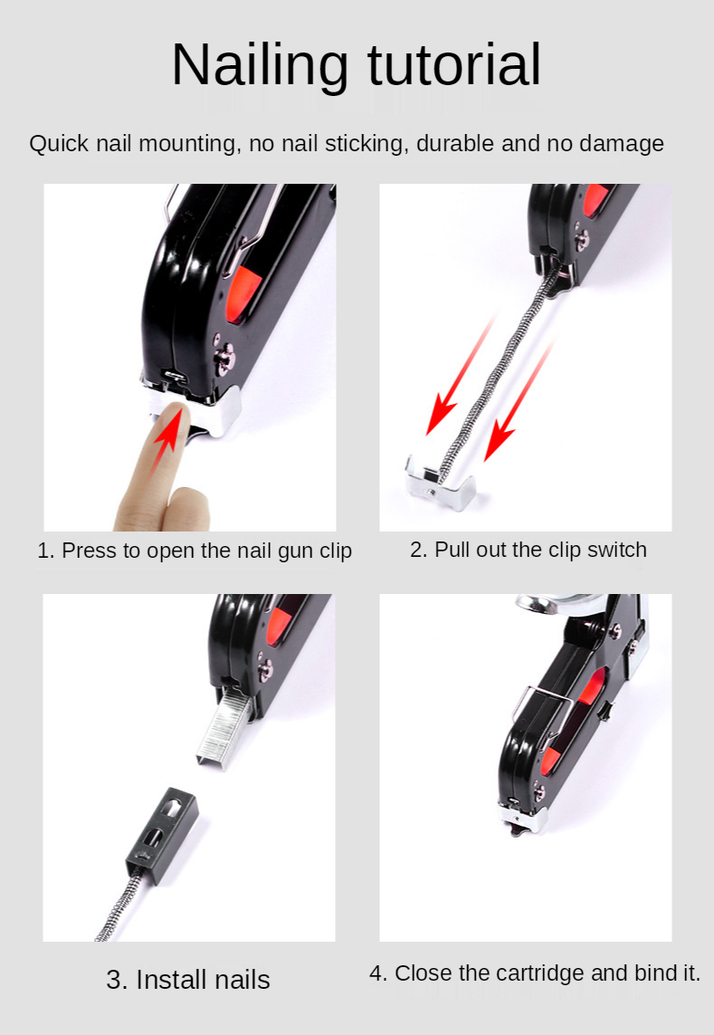 pistola de unhas multiuso para porta