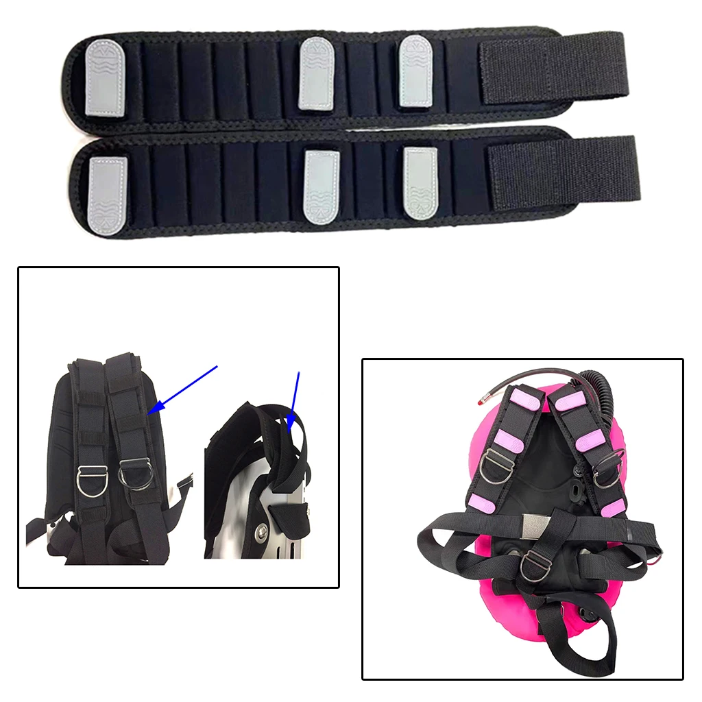 Diving Backplate Strap Pad Durable Cylinder 38x8cm Cushion Reduce Fatigue
