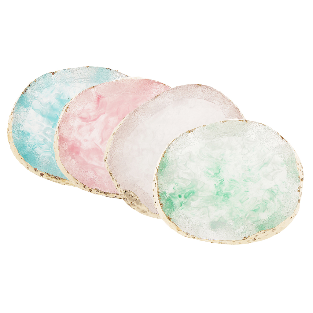 Imitation Agate Color Mixing Plate Jewelry Display Pad Coaster Cup Mat