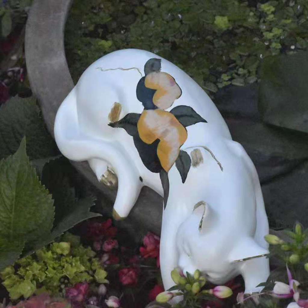 Sleeping Cat Statue Decoration Animals Art Sculpture Indoor Outdoor Resin Craft Home Decor Ornament