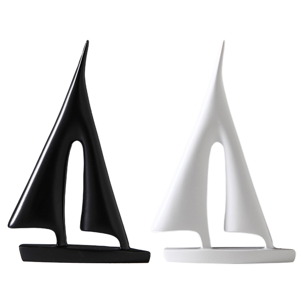 Abstract Resin Sailboat Model Decoration Modern Sailing Ship Nautical Sculpture Home Bedroom Desktop Bookshelf Decor Art Crafts