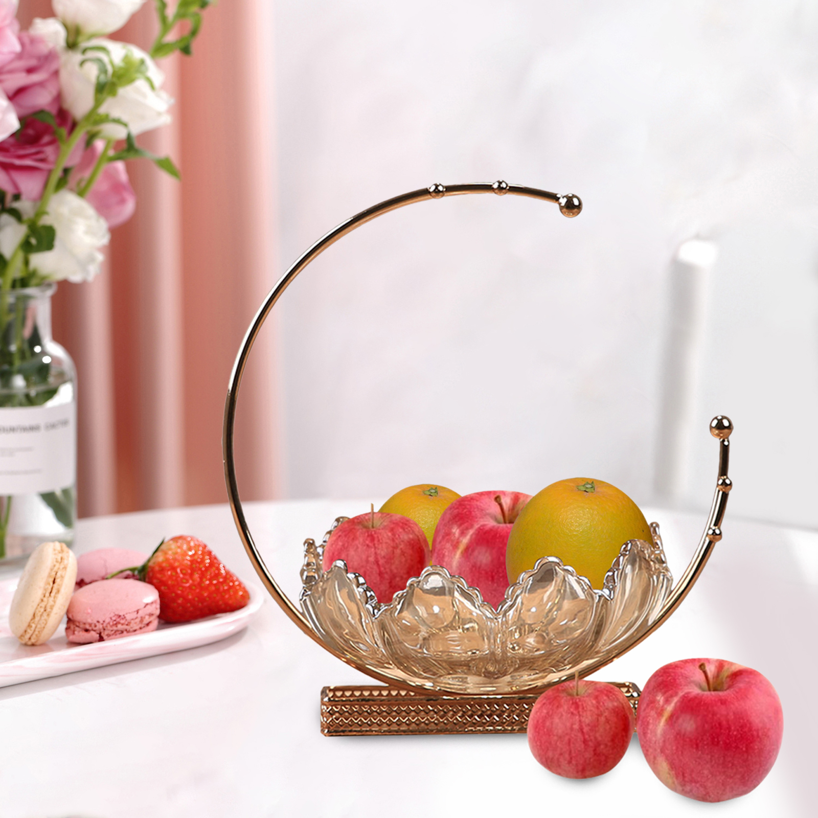 Fruit Plate Fashion Glass Fruit Plate Modern Creative Living Room Office Party Fruit Tray Bowl Stand