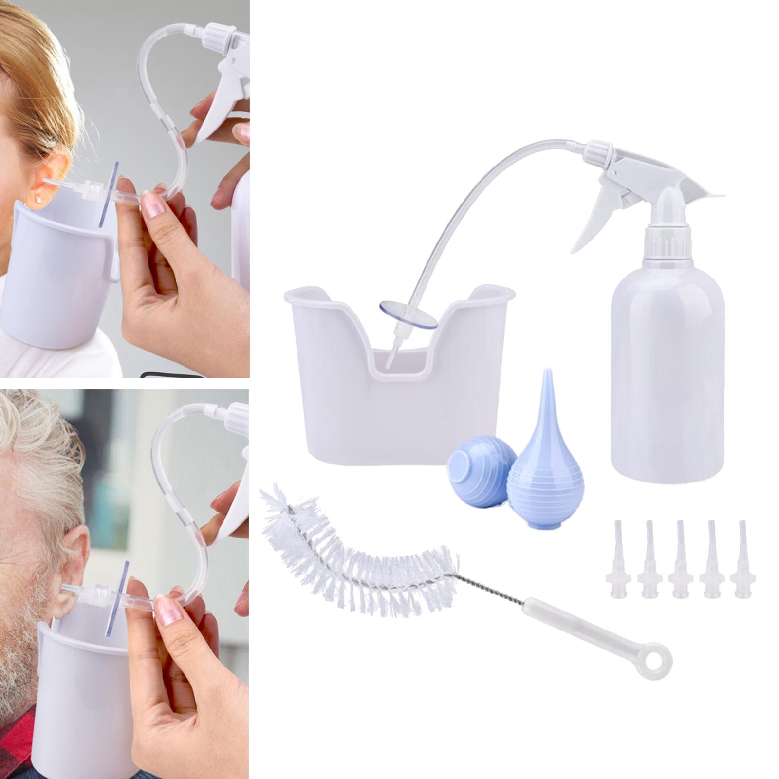 Earwax Removal Set Ear Wax Washer Cleaner Tool With 5 Replacement Tips Bulb Syringe Ear Irrigation Washer Bottle System