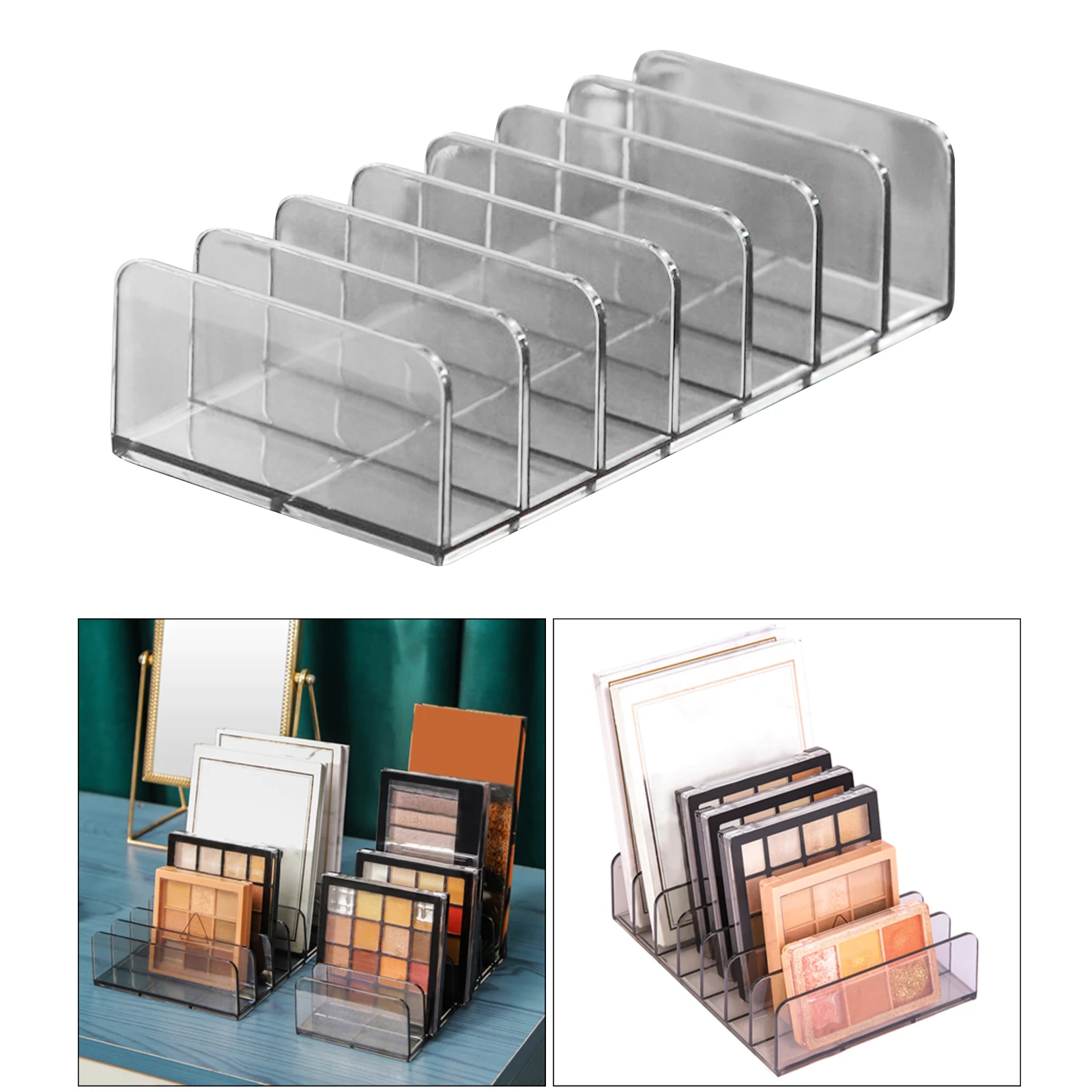 Sleek 7-Grid Makeup Organizer Organize Blush for Vanity Compact Vertical Makeup Palette Eyeshadow Palettes Blush Kit