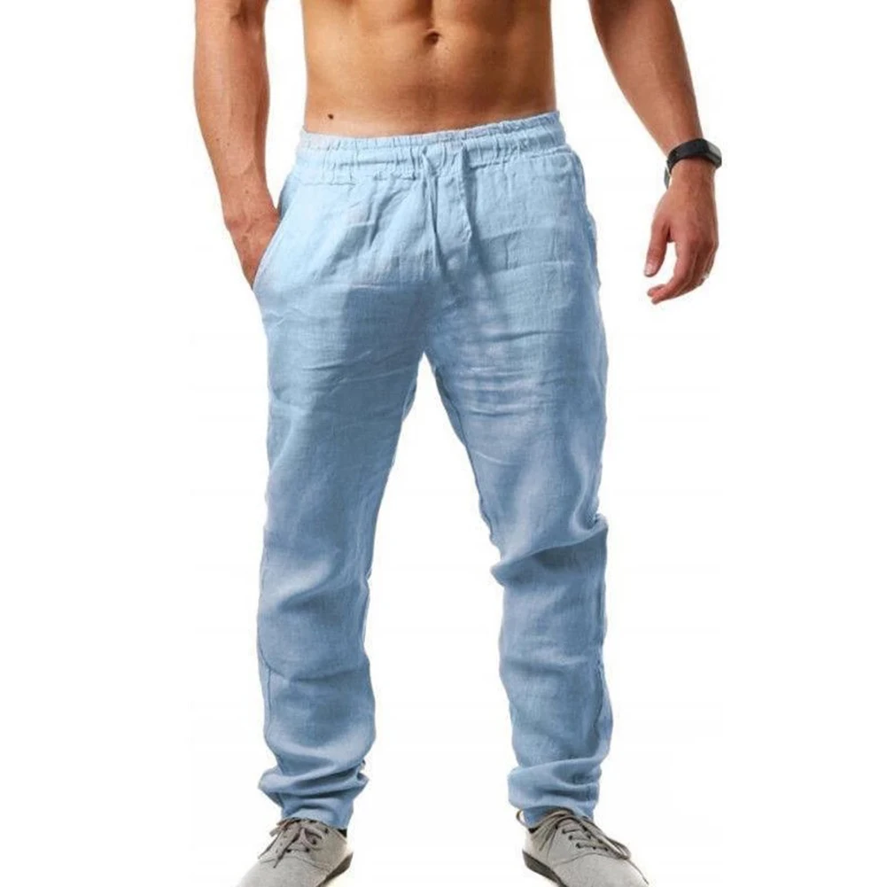 Men's Nordic Style Cotton Linen Solid Color Loose Casual Pants