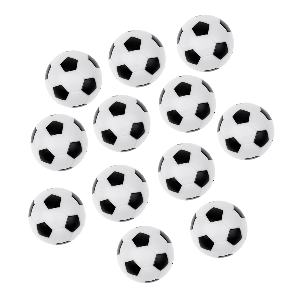 12pcs 36mm Black and White Soccer Table Foosball Balls Footballs Replacement Balls Table Game Accessories