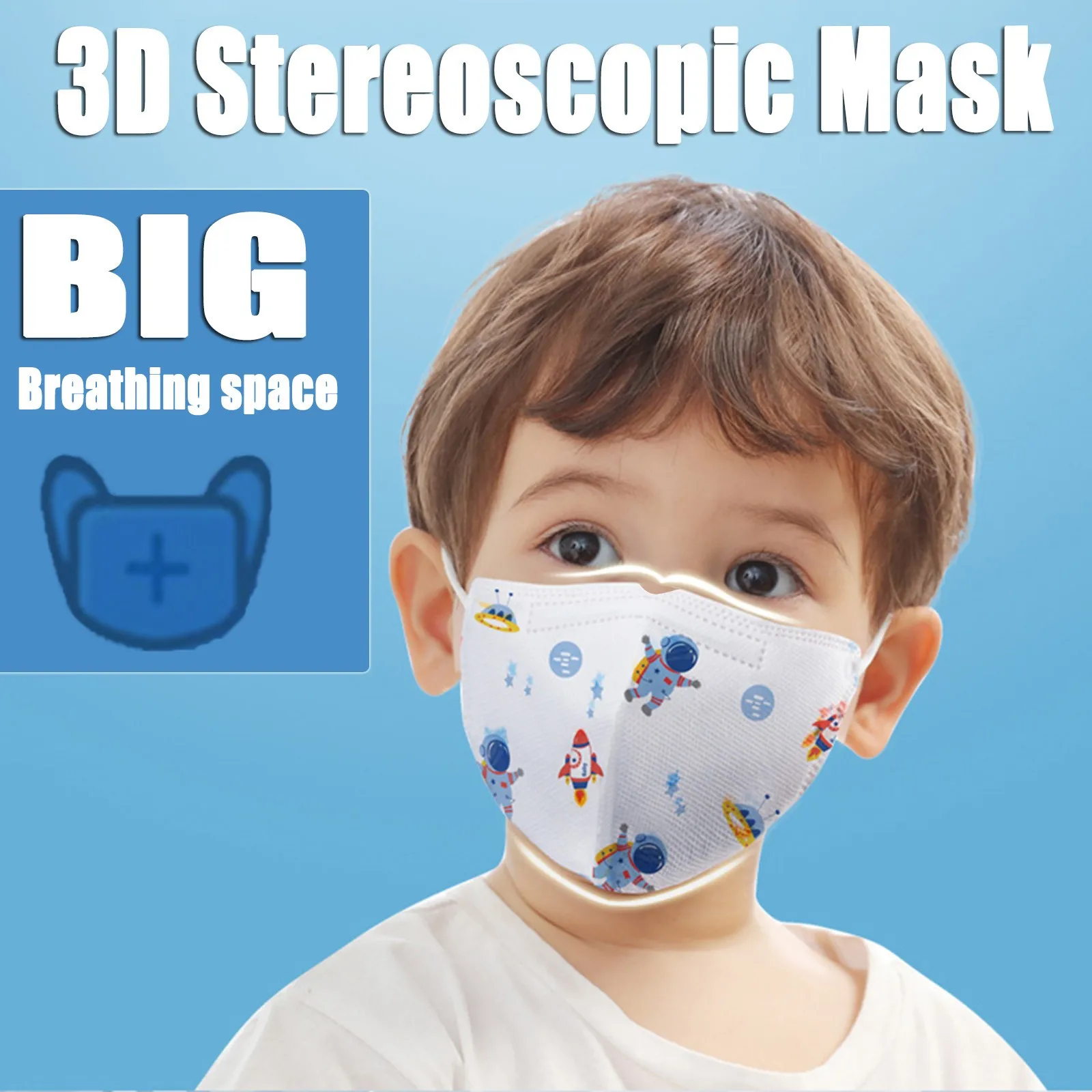 10-500pcs Masque Enfant Mascarillas Ninos Kids Baby Disposable Face Mask Cute Cartoon 4ply Ear Loop Facemasks Halloween Cosplay