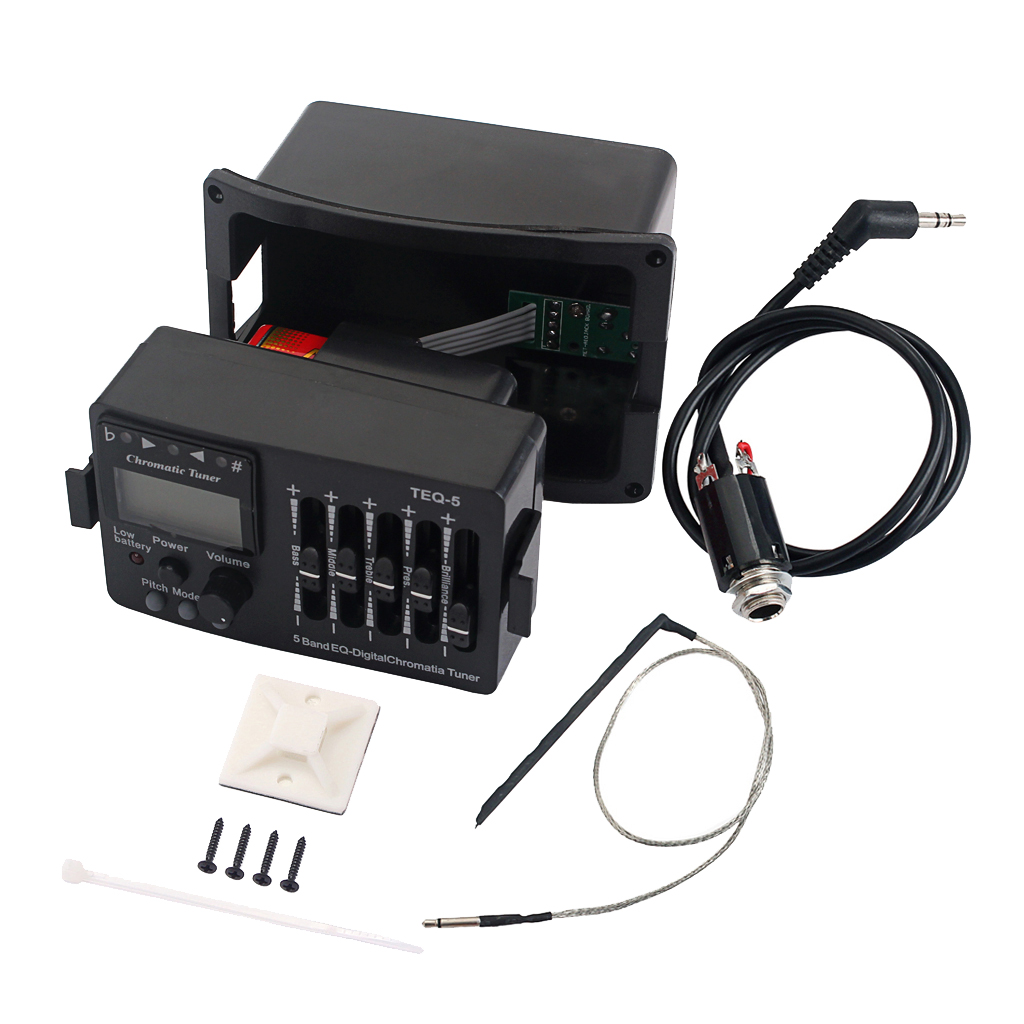 5 Bands Acoustic Guitar, EQ Equalizer Preamp, Micro Piezo Tuner with
