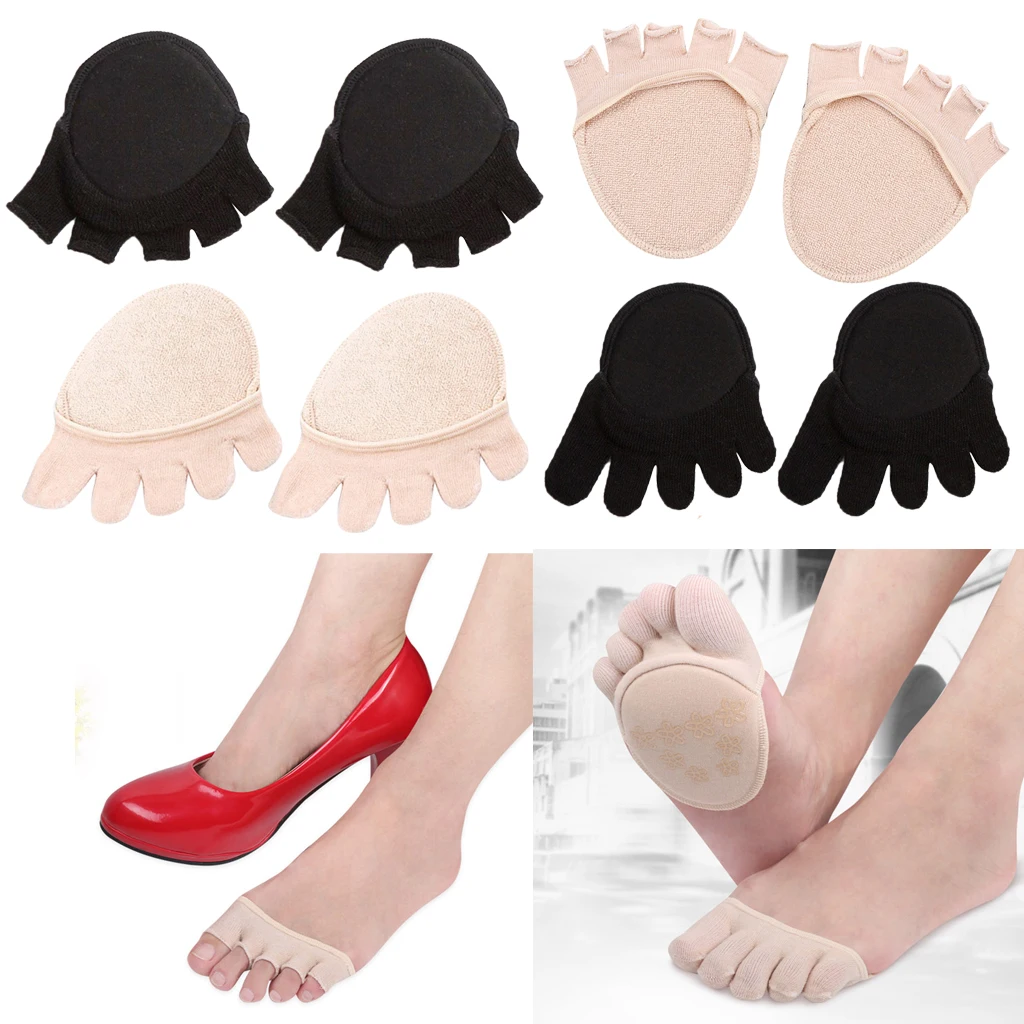 Prettyia Women`s Casual Invisible Non Slip Five-finger Soft Forefoot Socks